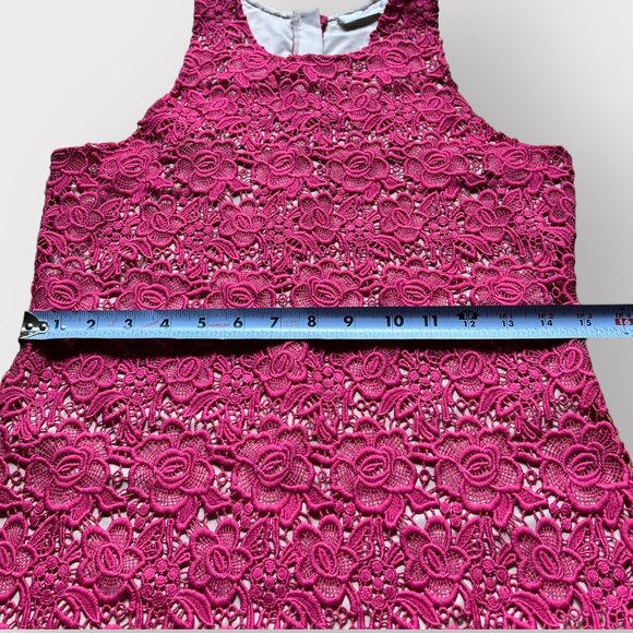 Lovers + Friends Size M Pink Radiant Sleeveless Lace Overlay Shift Mini Dress - Picture 7 of 10